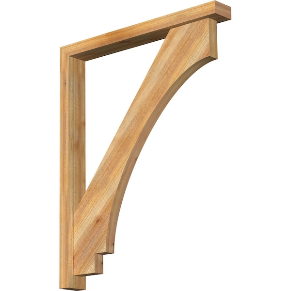 Ekena Millwork Imperial Block Rough Sawn Bracket w/ Offset Brace, Western Red Cedar, 4"W x 32"D x 40"H BKT0402X32X40IMP05RWR - main